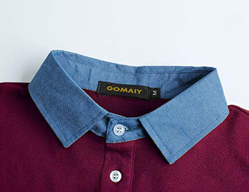 LIUPMWE Poloshirt voor heren, lange mouwen, slim fit, denim, naaien, effen, golf, poloshirt, katoen - Image 4