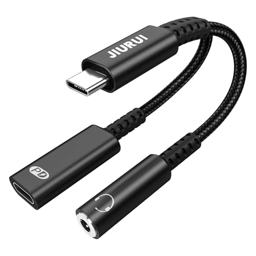 JIURUI CzWbN ϊ ^CvC  USB c to 3.5mm Cz ϊA_v^ 3 4 2in1 I[fBIWbN }[d60W yĐ/ʘb/Q[ DAC Hi-Res Ή iPhone 15/16 iP