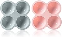 Vista 8 de 2 moldes de silicona esférica, molde de silicona de 4 cavidades, molde de chocolate de gelatina de caramelo, moldes para hornear galletas sándwich