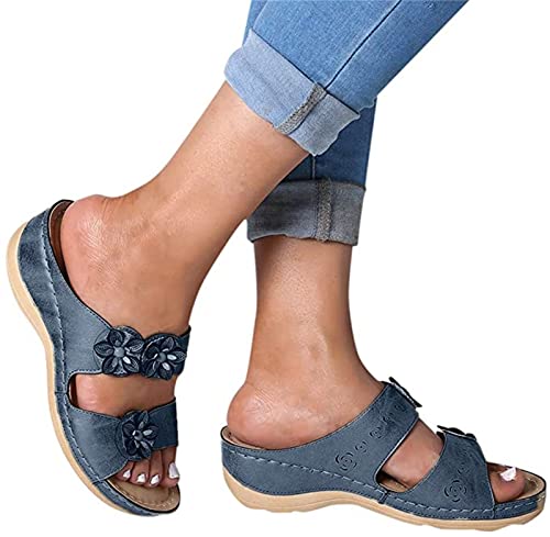 Lausiuoe Orthopedic Sandals For Women Plantar Fasciitis,Womens Fashion Orthotic Slides Ladies Athletic Sandals Slip On Slippers Orthopedic Sandals Flip Flops With Comfortable Arch Support