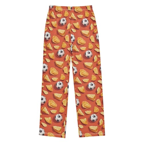 senya Football with Potato Chips Long Pajama Pants Bottoms Soft Sleepwear with Pockets