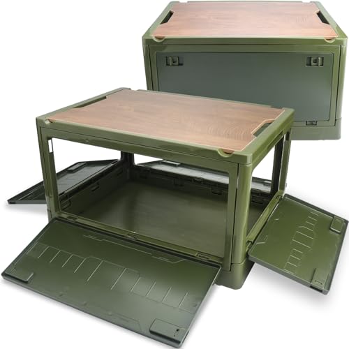 Boîte de rangement pliable 30L contre le désordre avec table de chevet intégrée - 2