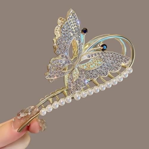 Image of Modern Hair Clutcher For Women | Stylish Hair Claws For Girls | Premium & Fashionable Girls Hairs Accessories | Suitable In Various Occasions (Luxury Rhimestone Butterfly)