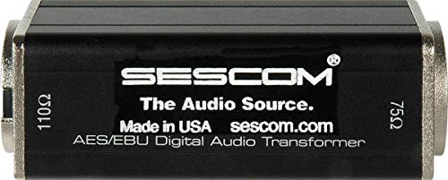 Sescom SES-AES-EBU-2 BNC Female to XLR-M AES/EBU Impedance Transformer, 0.1 to 6MHz Bandwidth