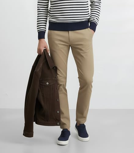 Men's Khaki Casual Pants Stretch Chino Straight-Leg Soft Modal for Business, Travel, Office, Outdoor2