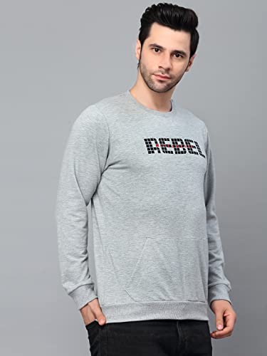 Image of Rigo Fleece Printed Round Neck Sweatshirt for Men | Full Sleeves Sweatshirt for Men | Casual Wear & Stylish Sweatshirts for Men