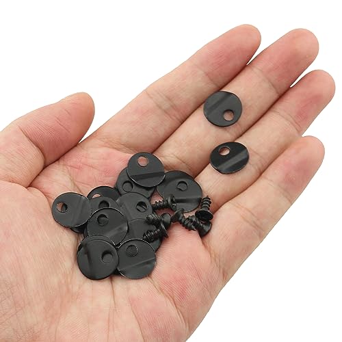 Image of Picture Turn Button ZZLZX 100PCS Black Round Picture Frame Turn Button Picture Frame Accessories with 100PCS Screws for Hanging Pictures, Picture Backing Clip
