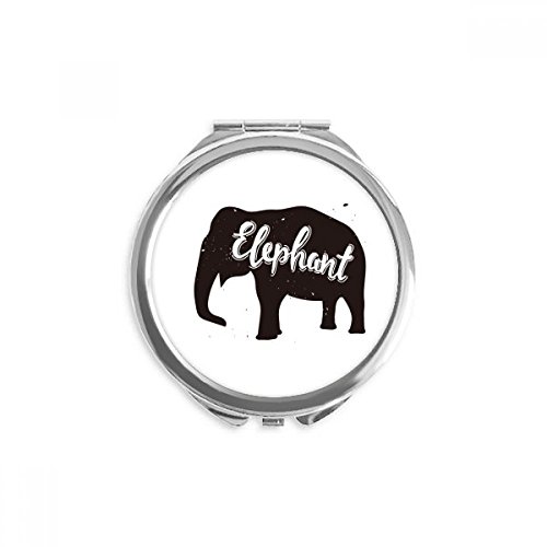 Espejo redondo de bolsillo para maquillaje de mano portátil con estampado de elefante