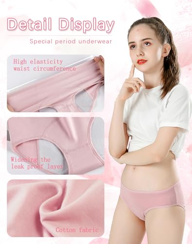 Finihen Teens Girls Period Underwear Leak Proof Panties For Big Girls Multi-Pack.2