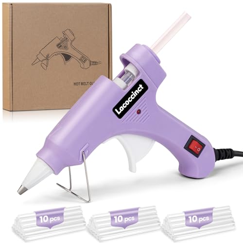 Hot Glue Gun, Mini Hot Glue Gun Kit with 30 Glue Sticks, Fast Preheating Hot Melt for School Crafts DIY Arts and Quick Home Repairs, 20w Light Purple