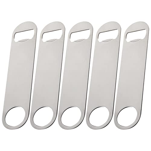 5 Pcs Bar Blade Bottle Openers, 7Inch Flat Bottle Openers, Stainless Steel Bottle Opener, Professional Dual Version Bar Blades Bottle Opener for Party Kitchen Bar Restaurant(Size:7 inch)