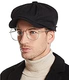 Croogo 8 Panels Herringbone Hat Ivy Cabbie Cap Classic Newsboy Driving Irish Golf Hat Duckbill Ascot...