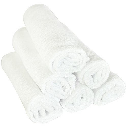 Image of Copper Pearl 6 Ultra Soft Baby Bath Washcloths Premium Large Soft Dove (White) 11 inch x 11 inch Towels
