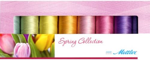 Mettler Thread Silk Finish 100% Mercerized Cotton Sewing Set; 8 Spools Spring Colors SF8Spring