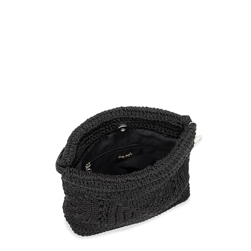 Image of The Sak Ava Mini Hobo Bag in Crochet, Double Handles, Black Patch