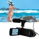 Kamera Wideo Kamera, Rejestrator Cyfrowy 1080P HD 16 MP, Kamera do Vlogowania z 16-krotnym Zoomem, Kamera Handycam z 3-calowym Ekranem z Odchylanym Ekranem i Mikrofonem
