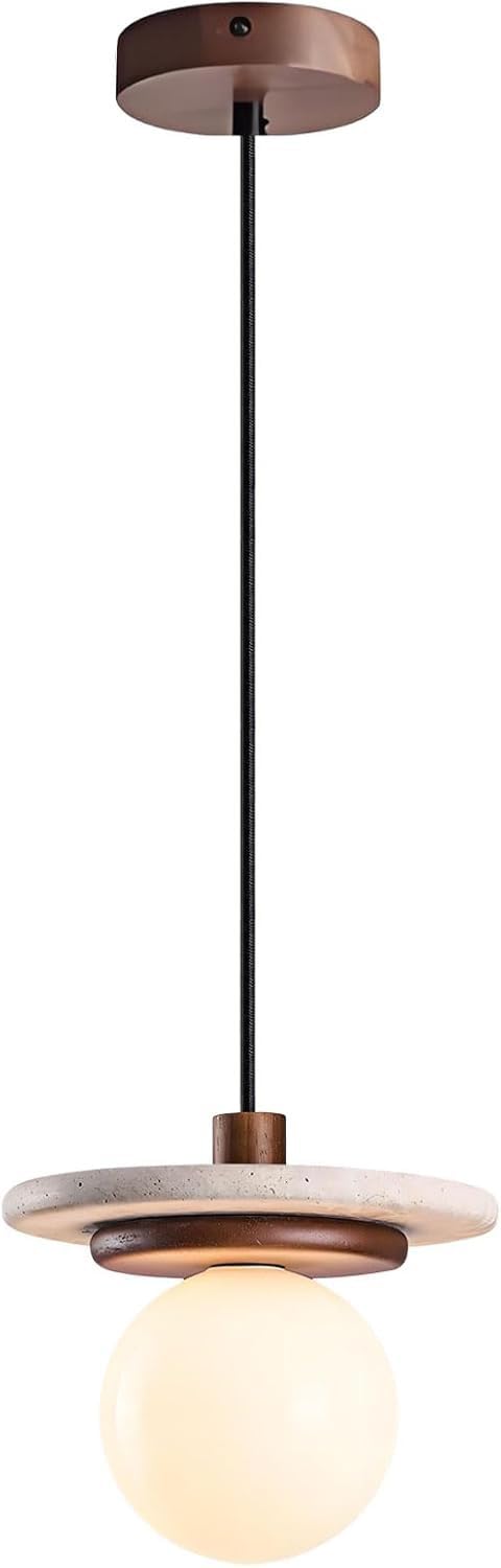 LYMSXAZOU Natural Yellow Cave Pendant Light Chandelier - Minimalist 1-Light Fixture for Dining Room, Balcony, and Corridor