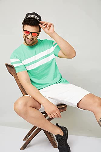 Image of RodZen Men's Polyester Round Neck Regular Fit Striped T-Shirt (Combo Pack of 2)