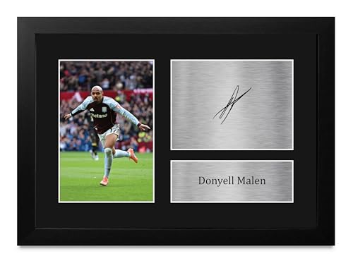 Regalos impresos de Donyell Malen, lámina con firma impresa para fans del Aston Villa A4