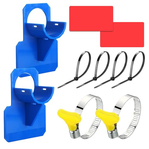 2 Stück Pool Schlauchhalter Knickschutz aus Kunststoff Schwimmbad Rohrhalter 26mm - 38mm Pool Schlauchhalterung Poolzubehör mit Kabelbinder Pool Rohrhalter Fitting für Intex und Bestway (Blau)