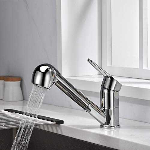 Ibergrif-Roma-Grifo-de-Cocina-Ducha-Extraible-Mezclador-Monomando-para-Lavabo-Cromo-Plata