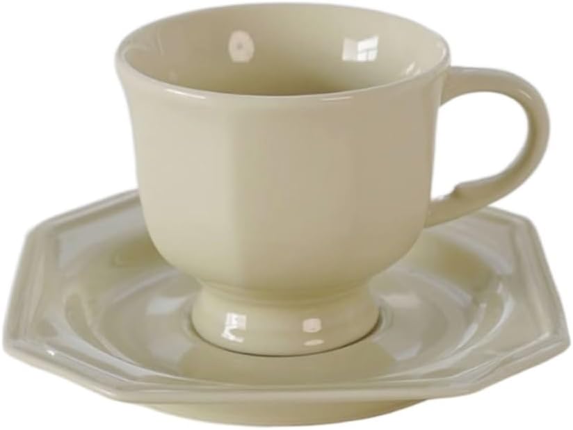 Reading Ceramic Coffee Cup Travel Drink Coffee Cup Tea Saucer Set Home Decoration(D)
