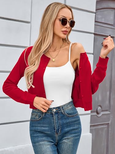 Image of Heymoments Women's Thin Shrugs Long Sleeve Lightweight Cropped Tops Open Front Cardigan for Dress S-2XL
