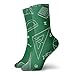 Produktbild Lustige Crazy Crew Socken Mathematik Schulbedarf Geometrische Formen grün bedruckt Sport Athletic Socken 30 cm lang personalisierbar Geschenk Socken
