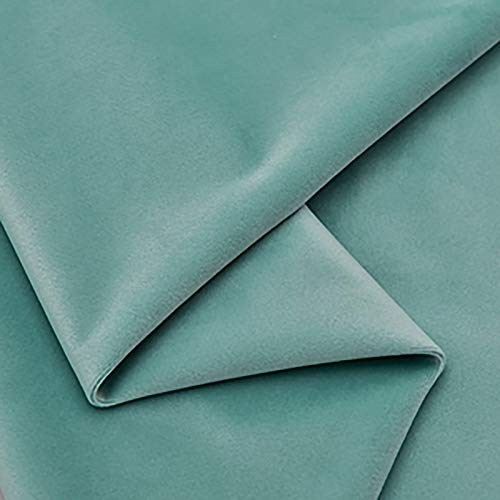 MUYUNXI Tela de terciopelo suave, utilizada para decoración, tapicería, sofás, revestimiento, 146 cm de ancho, se vende por 0,5 metros (color: Tiffany Blue)
