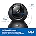 Tapo by TP-Link Pan/Tilt Security Camera for Baby Monitor, Pet Camera w/Motion Detection, 1080P, 2-Way Audio, Night Vision, Cloud & SD Card Storage, Works with Alexa & Google Home, Black (Tapo C201)