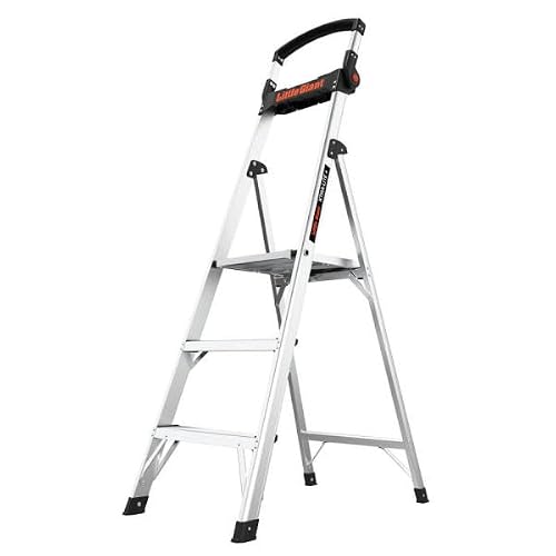 Little Giant Xtra-Lite Plus, 5ft Aluminum Stepladder – Type IAA 375 lb Rated, Lightweight with Flip-Up Safety Handrail, XL Standing Platform & Tool Tray – OSHA/ANSI Compliant for Home & Jobsite