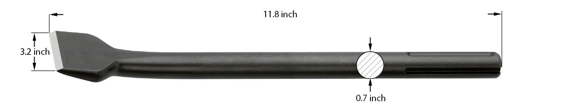 Dłuto do płytek zagięte SDS-max 300 mm (dłuto, szerokość 80 mm, wysoka wydajność szlifowania, 45SiCrV6 w pełni ulepszona) 210 30018