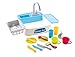 Play My Little Kitchen Sink Toys - Toddler Kitchen Role Dishwasher Toys with Running Water Cycle System - Utensils Tableware Accessories for Kids - 18 Piece Pretend Toy for Boys & Girls