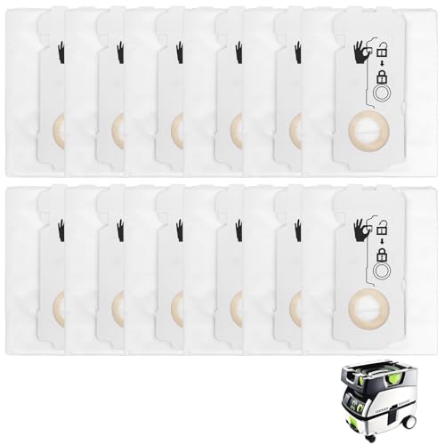 12 Pack Dust Bags Compatible with Festool CT Mini/CT Midi/CT Midi I/CTC Mini/Midi/CT 15 Dust Extractor (2019+) High-Efficiency Replacement Festool Hoover Bags for Dust Collection