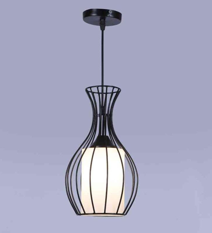 Image of ELIANTE by Jainsons Lights | Illunix Black Iron Hanging Light | E27 holder | without Bulb Included Bulb | Lights | Black Iron Hanging Light | For Living Room, Bedroom, Hallway | E27 Holder | 3 Year Wa