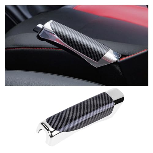 Augeny Car Handbrake Cover, ABS Parking Handbrake Decorative Cap with Comfortable Grip, Auto Handbrake Grip Cover, Universal Vehicle Interior Decor Accessories for Most Cars (Carbon Fiber)