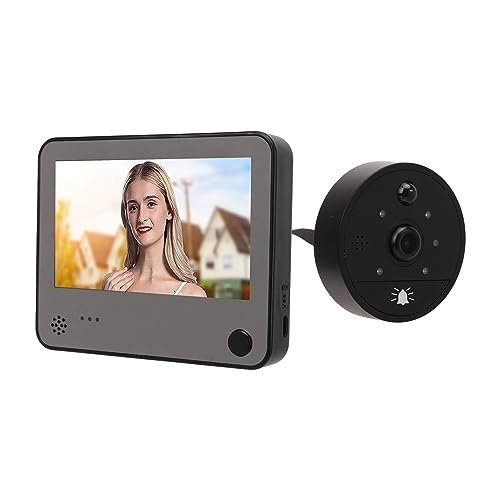 Câmera de Campainha Inteligente Sem Fio Olho Mágico 4,3 Polegadas Tela de Toque Colorida Visão Notur