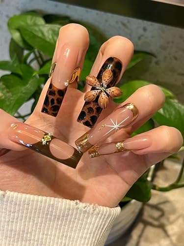 Handmade Copper Wire Press On Nails 10pcs– Long Coffin 3D