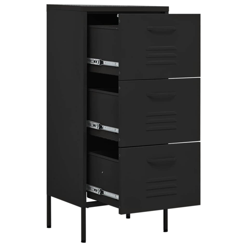 Archivador de metal con 3 Ders Independent Sto para cocina, despensa, color negro, para el hogar y la oficina