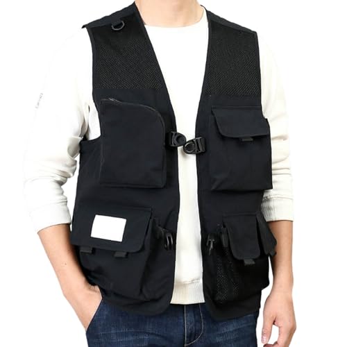 Men's Tactical Vest with Multi Pocket Outdoor Sleeveless Work Fishing Vest Lightweight Travel Safari Hunting Waistcoat4