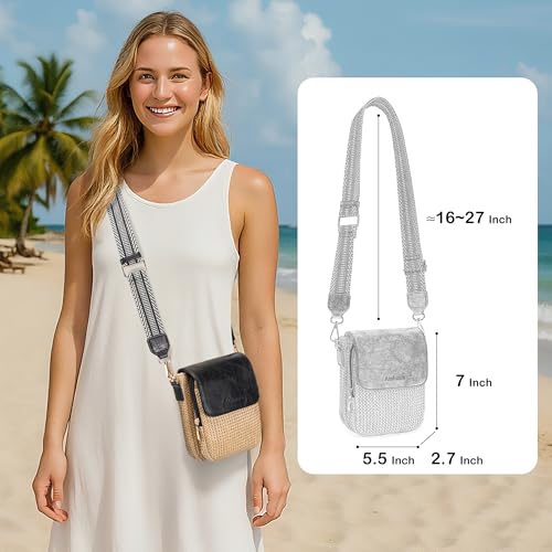 Ambistra Faux Straw Crossbody Bags for Women Small Summer Phone Purse 2026 by Ambistra - Used condition - Image 2