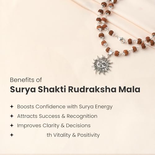 Image of Astrotalk Divya Shankh Rudraksha Mala | Nepal Origin 5 Mukhi Rudraksha Mala with Shankh Pendant for Protection, Peace & Spiritual Growth | Mala Gift for Man & Woman