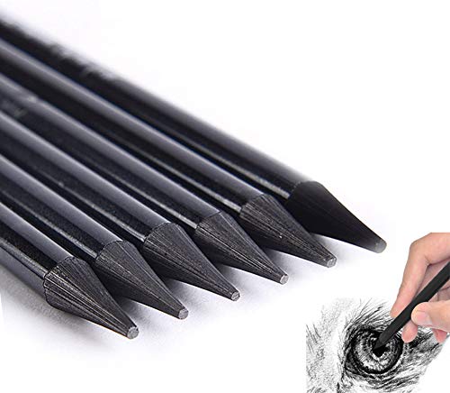 6 Stück Holzfrei Graphitstifte Set Schwarze Vollmine Bleistifte Verschiedenen Härtegraden HB 2B 4B 6B 8B EE Graphit Bleistift Set für Skizzen Bleistifte Graphit Zeichenset Bleistifte Malwerkzeugen Cover