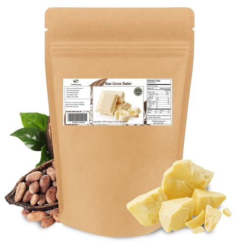 2 Lb Cocoa Butter: Pure Raw Unprocessed. Incredible Quality and Scent. Use for Lotion Cream Lip Balm Oil Stick or Body Butter. NON-GMO By SaaQin