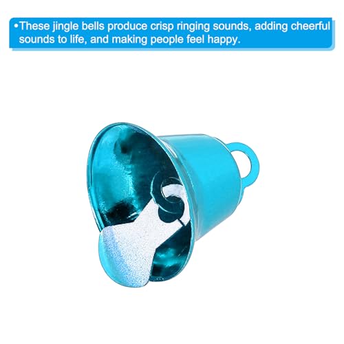 PATIKIL Mini Craft Bells, 50 Pcs Jingle Bells 0.6" Metal Hanging Bells for DIY Party Wedding Home Decoration Christmas, Blue - Image 4