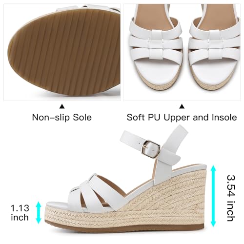 Image of TEMOFON Wedge Sandals for Women Dressy: Platform Wedge Espadrilles Sandals - Comfortable Summer Casual Open Toe Strappy Shoes Size 5-11