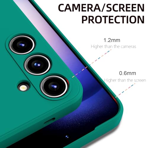 Image of Kapa Matte Protective Lens Flexible Back Cover for Samsung Galaxy S24 | Slim Silicone with Soft Lining Shockproof Full Body Bumper Case (Green)