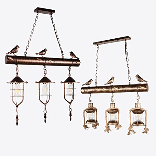 Lustre cage oiseaux rétro industriel à triple tête pour salon café - 6