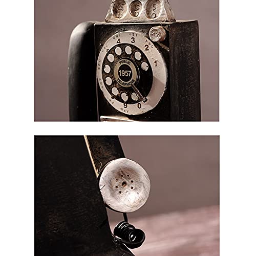 Teléfono Retro Decorativo de Disco Giratorio Negro miniatura 6