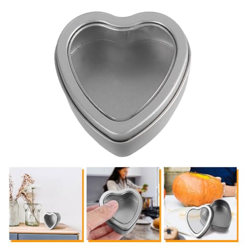 HOODANCOS Elegant Heart Shaped Tin Boxes Metal Containers for Candy Cookies Wedding Favors Party Favors Storage Jar Small t
